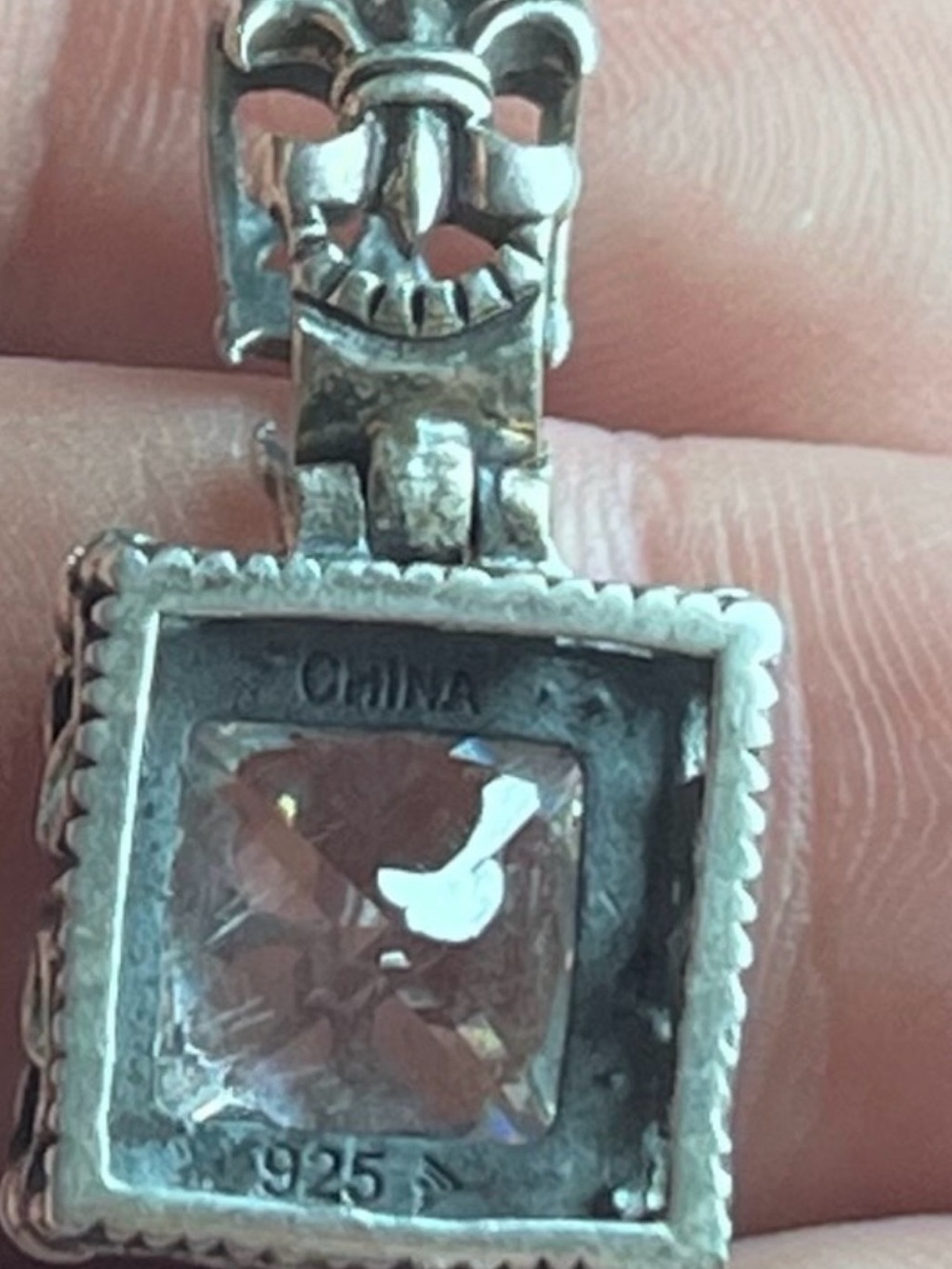 Vtg Silpada Uptown Sterling Silver Square CZ Fleur de Lis Pendant S0979 6.3g - Picture 16 of 16